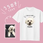 作品うちの子柄★ペットのお写真でTシャツ ティ 愛犬 猫ちゃん 子供 プレゼント 記念日 誕生日 ギフト ★ティーシャツ 洋服 オーダーメイド 印刷 オリジナル 名入れ 子供 女性 男性 サイズ キッズ