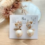 作品コットンパール♡ビジュー♡フォーマル♡イヤリング♡ピアス♡入学式