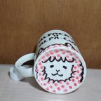 作品【ALPA-CUPピンク】飲むとアルパカが現れる！1点限定手書きマグカップ