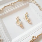 作品Spring clear blue pierce ビーズ使用ハンドメイドピアス 韓国