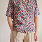 作品FINAL SALE !!!Pop&VividキモノのCottonオープンカラーシャツ(no.463)