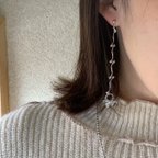 作品simple clear pierced earrings