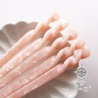 作品アセテート マーブル ねじり かんざし・１本 （ ● マーブル ピンク ） 簪 シンプル プラスチック 