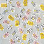 作品【40枚】招き猫　和紙のフレークシール/Manekineko(beckoning cat)Washi stickers/Japanese traditional paper stickers