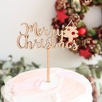 作品木製ケーキトッパー christmas クリスマス ツリータイプ Xmas MerryChristmas