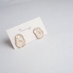 作品【hoshi-tsukiyo】一粒oval × crystal (pierce or earring)