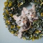 作品 【ねこのきもちWEB版に掲載！】羊毛フェルトねこオーダー　リース