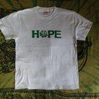 作品Tシャツ（M）　海　HOPE（ホワイト×グリーン）