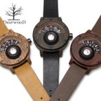 作品木の腕時計 DearwooD ウッドウォッチ ディアウッド 木の時計 木製 レザーベルト ディスク式 コンパス 方位磁針 メンズ 男性用 腕時計