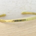 作品Brass Bangle 真鍮バングル 槌目テクスチャー 肉厚幅約3.8mm