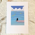 作品「海と猫」ポストカード2枚セット