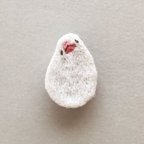 作品刺繍ブローチ｜首かしげ文鳥さん《受注生産》