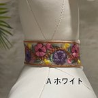 作品【インド刺繍リボン】わんこの首輪30mm巾(4色)/ch30-34567