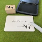 作品ラバースタンプ　線と一緒が楽しいパンダ