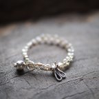 作品-Pearl・Silver- braid double bracelet