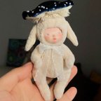 作品粘土　ベルベット　きのこ　ラビットちゃん　ぬいぐるみ  オリジナル　ハンドメイド 　ooak doll カスタムドール