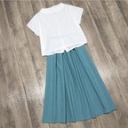 作品アクアブルー 綺麗なカラー の ギャザースカート