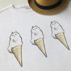 作品３匹のソフトクリーム猫　BIGシルエットTシャツ♪(カラーが増えたよ)