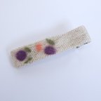 作品フエルト刺繍ヘアクリップ