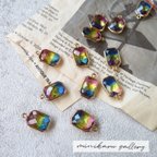 作品8個入り)B品含みます。rainbow sky glass charm