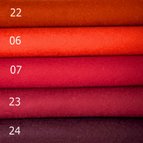 作品【フェルト】レッドカラーから好きな色を選ぶ  ウールフェルト　カラーフェルト　フェルト生地　ウール100％フェルト：110色　20X30cm　厚さ1㎜　