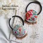 作品インド刺繍リボンのヘアゴム