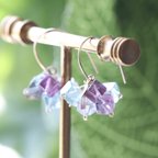 作品紫陽花ピアス 天然石 14Kgf ピアス/イヤリング /アレルギー対応 --Blooming Hydrangea--