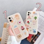 作品iPhone ケース　iPhone 11刺繍ケース 熊　ラビット