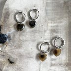 作品gemstone Heart earring(onyx/silver)