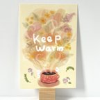 作品冬のごあいさつ３枚 Keep Warmポストカード