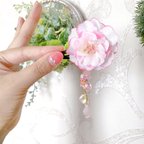 作品八重の花かんざしヘアピン【キッズ☆】ピンクグラデーション☆