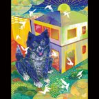 作品キャンバスアート（犬）