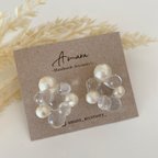 作品[送料無料] glass beads pierce (pearl ver.) アレルギー対応樹脂ポスト