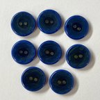 作品ボタン レトロ 円形 丸型 ブルー 2つ穴 13mm 8個セット ek-050