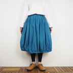 作品Furusuミドルバルーンスカート（木綿 薄藍）【受注生産対応】