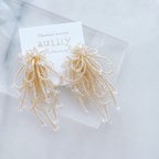 作品【new】Nudy beige × crystal volume tassel * ear accessory