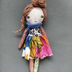 作品女の子　ハンドメイドドール　手作り人形　人形　インテリア　ファブリック人形　カントリー人形　プレゼント
