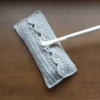 作品ライトグレー　１００％アクリル毛糸 フローリングモップ　エコモップ  手編み