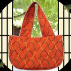 作品変型ワンハンドルトートバッグ(テラコッタ)／One shoulder tote bag(Terracotta color)