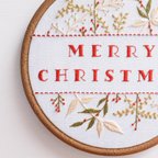 作品《即日発送可能♪》Merry Christmas × ボタニカル手刺繍タペストリー 手刺繍パネル