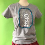 作品【送料無料】キリンさんワッペンTシャツ★グレーWM