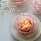 作品天然の蜜蝋　くすみピンクの薔薇キャンドル ❀フラワーキャンドル ❀ギフトや誕生日プレゼントにもお勧め