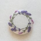 作品刺繍ラベンダーブローチ丸型✿lavender brooch (round)