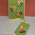 作品蜜蜂 多目的カード   オレンジグラデーション   メッセージカード お祝い 誕生日 お礼  お見舞い スタンピンアップ stampinup  rosecraft