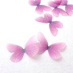 作品ちょうちょのパーツ 3cm シフォン オーガンジー 素材 蝶々 パーツ 紫 パープル 布 モチーフ 蝶 2