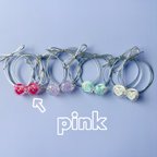 作品《pink》デコハートリボンゴム୨୧