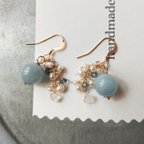 作品ゴールドフィルド◇アクアマリン＆パールピアス