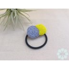 作品ビーズ刺繍と刺繍糸のヘアゴム / まるかさね