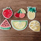 作品【ワッペン】フルーツ6種　アップリケ　刺繍　アイロンシール　果物