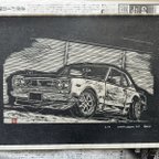 作品スカイライン 2000GT-R 2HT 車 版画